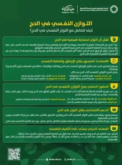 التوازن النفسي في الحج :كيف تحافظ على صحتك النفسية أثنا الحج